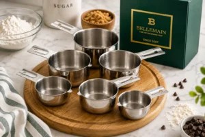 Bellemain One-Piece Stainless Steel Measuring Cups Set of 6 – Nesting Metal Measuring Cups for Kitchen – Dry & Liquid Measurements (ML & OZ),...
