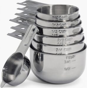 Hudson Essentials Stainless Steel Measuring Cups Set - Stackable Set with Spout