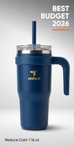 Reduce 24 oz Stainless Steel Tumbler with Handle - Dual-Wall Vacuum Insulated Travel Mug, Sweat-Proof Lid & Reusable Straw - Keeps Drinks Cold for 24...